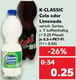 Kaufland K-CLASSIC Cola oder Limonade Angebot