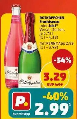 PENNY ROTKÄPPCHEN Fruchtsecco oder Sekt Angebot