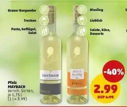 PENNY Pfalz MAYBACH Versch. Sorten, je 0,75 l Angebot