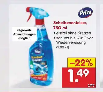 Netto Marken-Discount Priva Scheibenenteiser 750ml Angebot