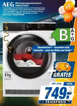 expert Techno Land AEG Wärmepumpentrockner TR8T870EX Angebot