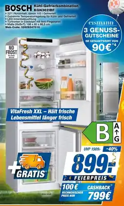 expert Techno Land BOSCH Kühl-Gefrierkombination KGN362IBF Angebot