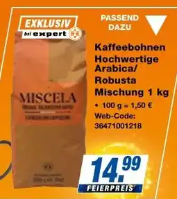 expert Techno Land Kaffeebohnen Hochwertige Arabica/ Robusta Mischung Angebot