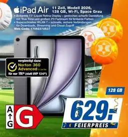 expert Techno Land iPad Air 11 Zoll, Modell 2026, 128 GB, Wi-Fi, Space Grau Angebot