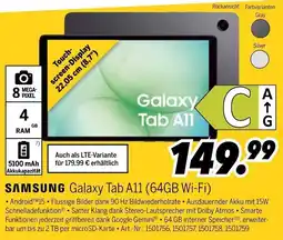 MEDIMAX SAMSUNG Galaxy Tab A11 (64GB Wi-Fi) Angebot