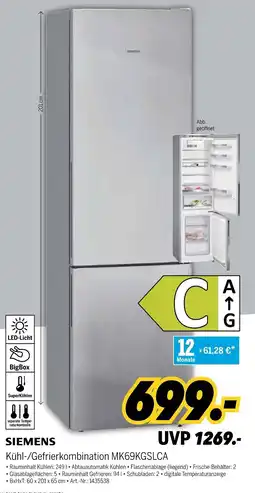MEDIMAX SIEMENS Kühl-/Gefrierkombination MK69KGSLCA Angebot