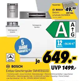 MEDIMAX BOSCH Einbau-Geschirrspüler SMI4EBS03D Angebot