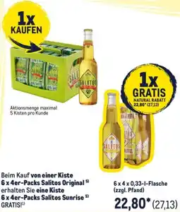 METRO Beim Kauf von einer Kiste 6x4er-Packs Salitos Original Angebot