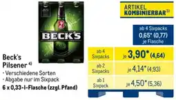 METRO Beck's Pilsener Angebot