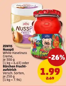PENNY Zentis nusspli white haselnuss creme Angebot