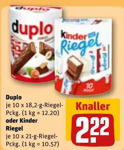 REWE Duplo oder Kinder Riegel Angebot