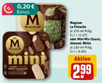 REWE Magnum La Pistache oder Mini Mix Classic, Almond, White Angebot
