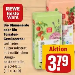 REWE REWE Beste Wahl Bio Blumenerde oder Bio Tomaten- Gemüseerde Angebot