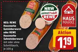 REWE REWE Hausmarke Gutsleberwurst oder REWE Hausmarke Sahneleberwurst Angebot