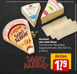 REWE Géramont oder Saint Albray Französischer Weichkäse, Doppelrahmstufe Angebot