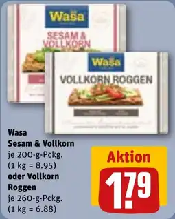 REWE Wasa Sesam & Vollkorn oder Vollkorn Roggen Angebot