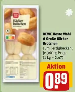 REWE REWE Beste Wahl 6 Große Bäcker Brötchen Angebot