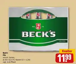 REWE Beck's Pils Angebot