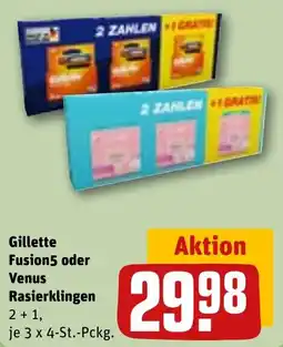 REWE Gillette Fusion5 oder Venus Rasierklingen Angebot
