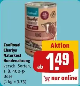REWE ZooRoyal Charlys Naturkost Hundenahrung Angebot