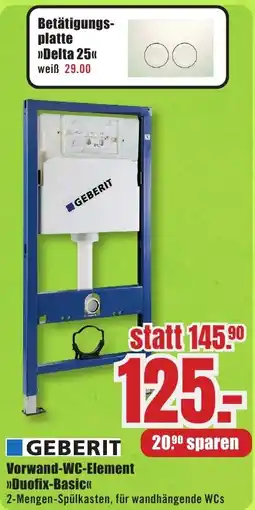 B1 Discount Baumarkt GEBERIT Vorwand-WC-Element >>Duofix-Basic<< Angebot