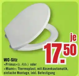 B1 Discount Baumarkt WC-Sitz »Primus«<(o. Abb.) oder >>Miami<< Angebot