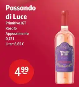 Getränke Hoffmann Passando di Luce Primitivo IGT Rosato Appassimento Angebot