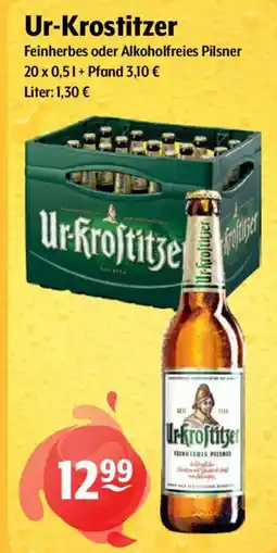Getränke Hoffmann Ur-Krostitzer Feinherbes oder Alkoholfreies Pilsner Angebot