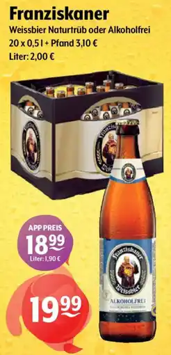 Getränke Hoffmann Franziskaner Weissbier Naturtrüb oder Alkoholfrei Angebot