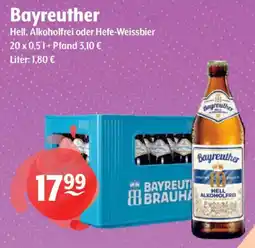 Getränke Hoffmann Bayreuther Hell, Alkoholfrei oder Hefe-Weissbier Angebot