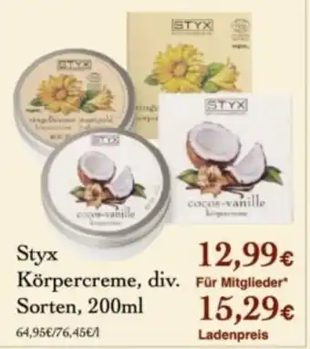 LPG Biomarkt Styx Körpercreme Angebot