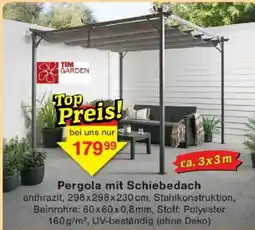 Jawoll TIM GARDEN Pergola mit Schiebedach Angebot