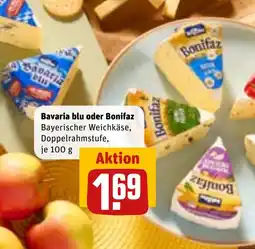 REWE Bavaria blu oder Bonifaz Bayerischer Weichkäse Angebot