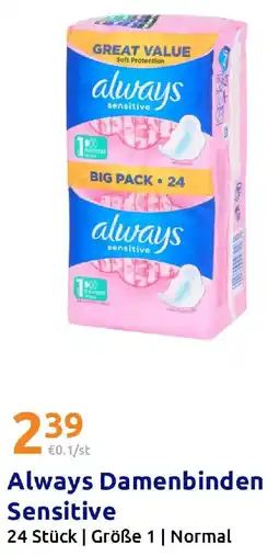 Action Always Damenbinden Sensitive Angebot