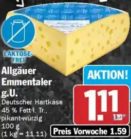 AEZ Allgäuer Emmentaler g.U. Angebot