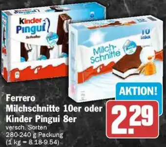 AEZ Ferrero Milchschnitte 10er oder Kinder Pingui 8er Angebot