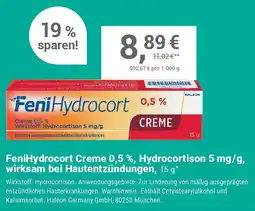 Alliance Healthcare FeniHydrocort Creme 0,5 %, Hydrocortison 5 mg/g, wirksam bei Hautentzündungen Angebot