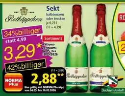 Norma Rotkäppchen Sekt halbtrocken oder trocken Angebot