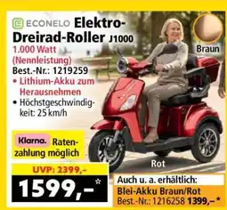 Norma ECONELO Elektro-Dreirad-Roller J1000 Angebot