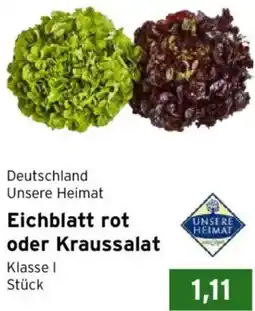 CAP Markt Unsere Heimat Eichblatt rot oder Kraussalat Angebot
