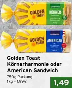 CAP Markt Golden Toast Körnerharmonie oder American Sandwich Angebot