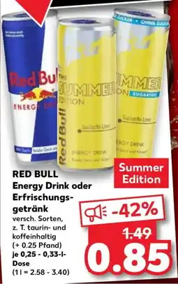 Kaufland RED BULL Energy Drink oder Erfrischungsgetränk Angebot