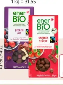 Rossmann enerBiO Erdbeer Stücke in weißer Joghurtschokolade Angebot