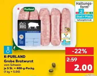 Kaufland K-PURLAND Grobe Bratwurst Angebot