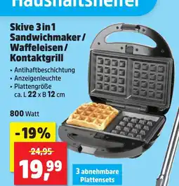 Thomas Philipps Skive 3 in 1 sandwichmaker / waffeleisen / kontaktgrill Angebot