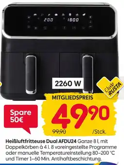 Rusta Heißluftfritteuse dual afdu24 Angebot