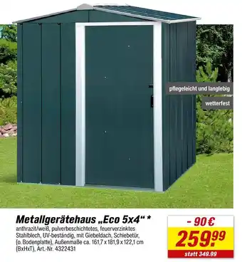 toom Baumarkt Metallgerätehaus eco 5x4 Angebot