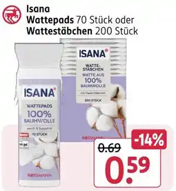 Rossmann Isana wattepads oder wattestäbchen 200 stück Angebot