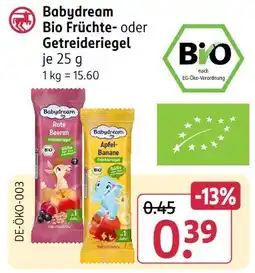Rossmann Babydream bio früchte- oder getreideriegel Angebot