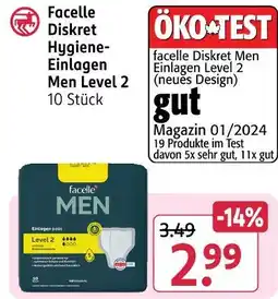 Rossmann Facelle diskret hygiene-einlagen men level 2 Angebot